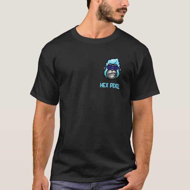 Hex Pixel Blue Gorilla T-Shirt (Vorderseite)