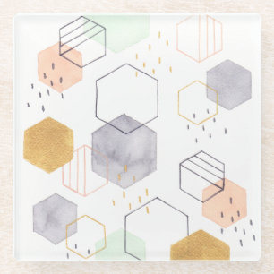 Hex Scatter Glasuntersetzer