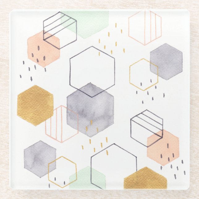 Hex Scatter Glasuntersetzer (Vorderseite)