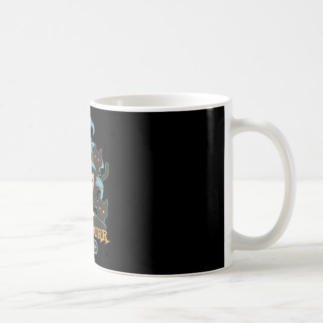 Hex & schnurrende süße Hexenkatze Retro-Gotik Kaffeetasse (Rechts)