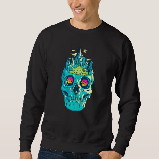 Hex Skull Art Crypto Trading Grunge Cool Stake Cry Sweatshirt (Vorderseite)
