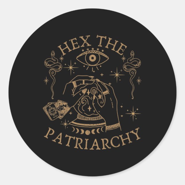 Hex the Patriarchy Feminist Hexe Runder Aufkleber (Vorderseite)