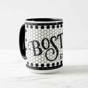 Hex-Tile-Druck Boston-Mug Tasse