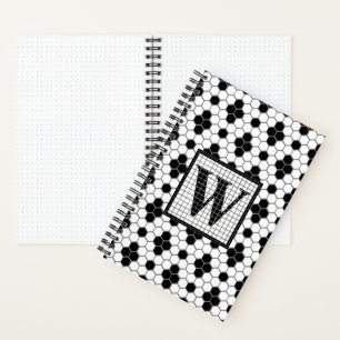 Hex Tile Print Monogram Bulgram Journal Notizbuch