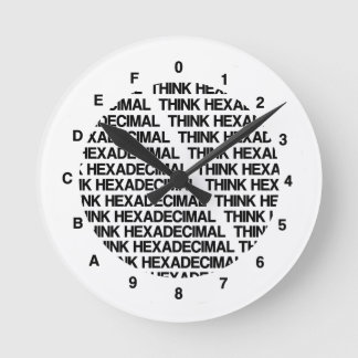 Hexadezimal denken (Spaß für Blockvorlagen Runde Wanduhr