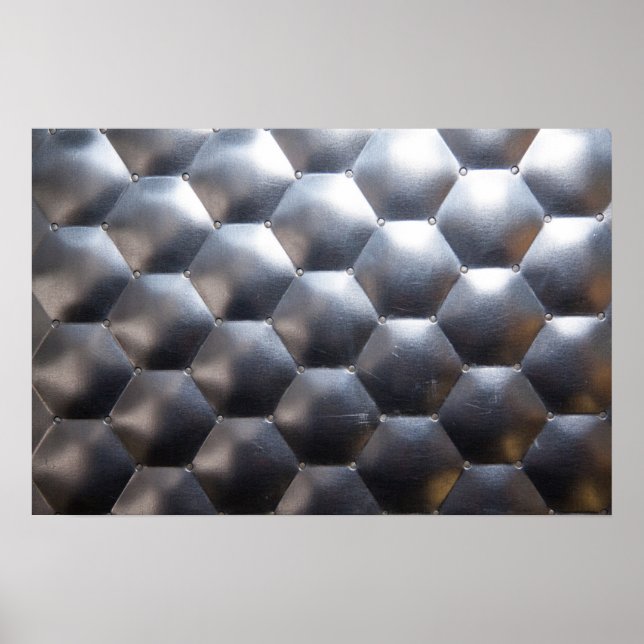 Hexagon 3D-Effekt - Metallmuster - Textur - Poster (Vorne)