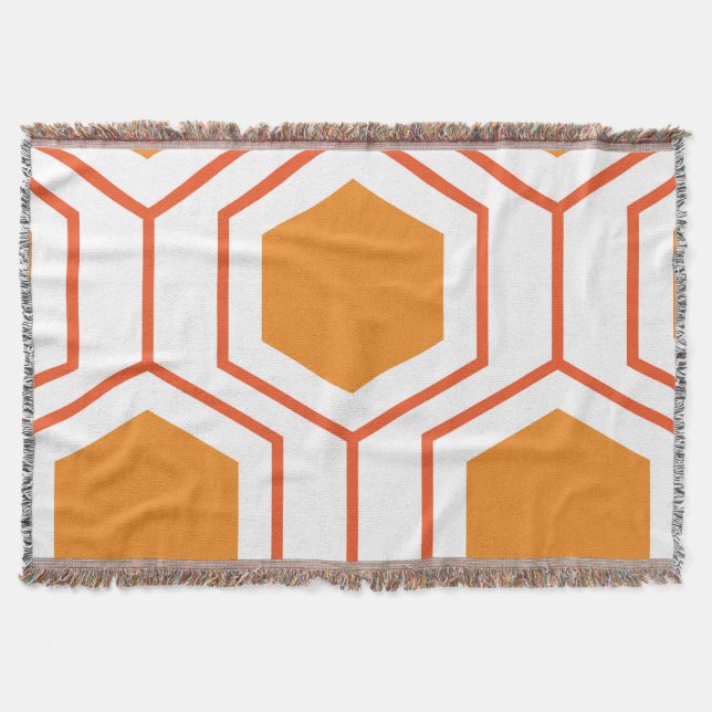 Hexagon abstract geometrical pattern in orange and decke (Vorderseite)