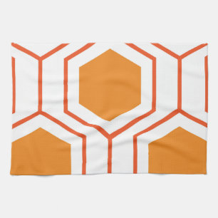 Hexagon abstract geometrical pattern in orange and geschirrtuch