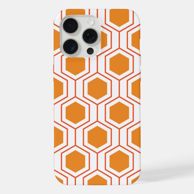 Hexagon abstract geometrical pattern in orange and iPhone hülle (Rückseite)
