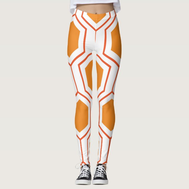 Hexagon abstract geometrical pattern in orange and leggings (Vorderseite)