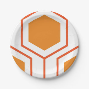 Hexagon abstract geometrical pattern in orange and pappteller