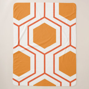 Hexagon abstract geometrical pattern in orange and sherpadecke
