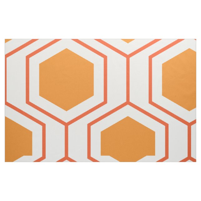 Hexagon abstract geometrical pattern in orange and stoff (Fat Quarter (45,7 x 55,9 cm))