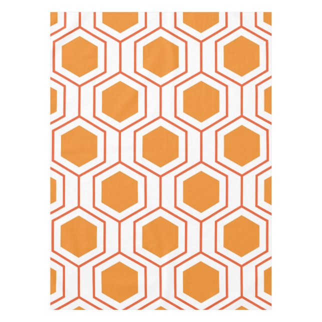 Hexagon abstract geometrical pattern in orange and tischdecke (Vorderseite)