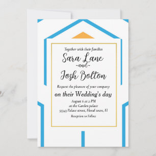 Hexagon abstraktes geometrisches Muster in orangef Einladung