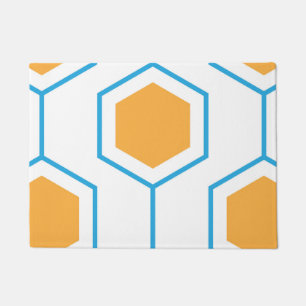 Hexagon abstraktes geometrisches Muster in orangef Fußmatte