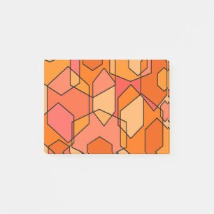 Hexagon Bauhaus - Orange Post-it Klebezettel
