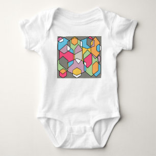 Hexagon Bauhaus - Pastels Baby Strampler