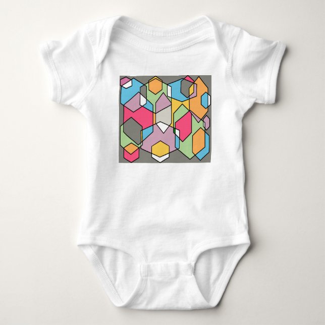 Hexagon Bauhaus - Pastels Baby Strampler (Vorderseite)