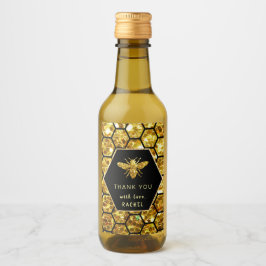 Hexagon-Biene danke Weinetikett