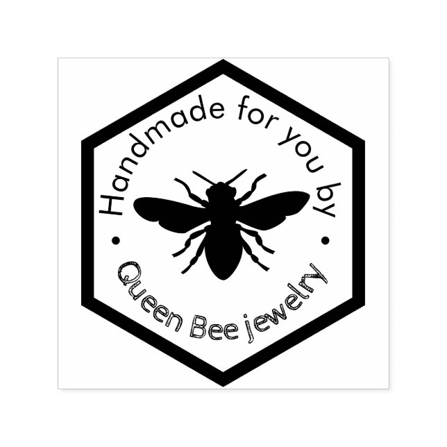 Hexagon-Bienenlogo Permastempel (Design)