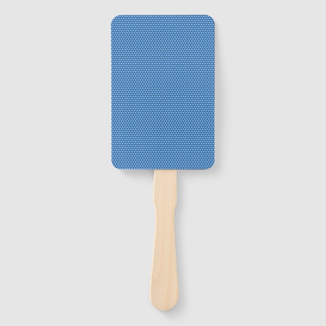 Hexagon Blue Black Pattern Fächer (Vorderseite)