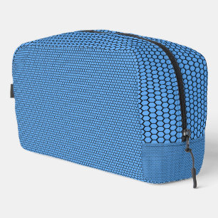 Hexagon Blue Black Pattern Toilettenbeutel Waschbeutel