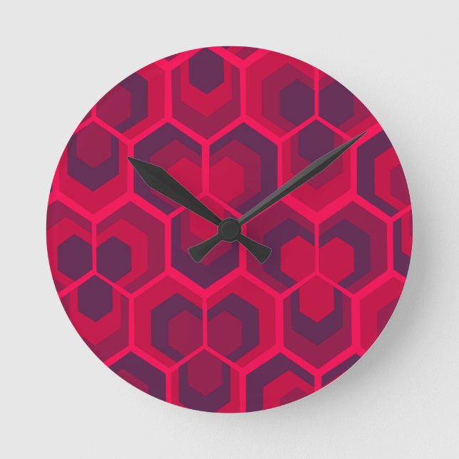 Hexagon-Blume Runde Wanduhr (Vorderseite)