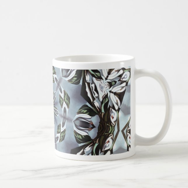 Hexagon des Dschungel-Blätter und der tropischen Kaffeetasse (Rechts)