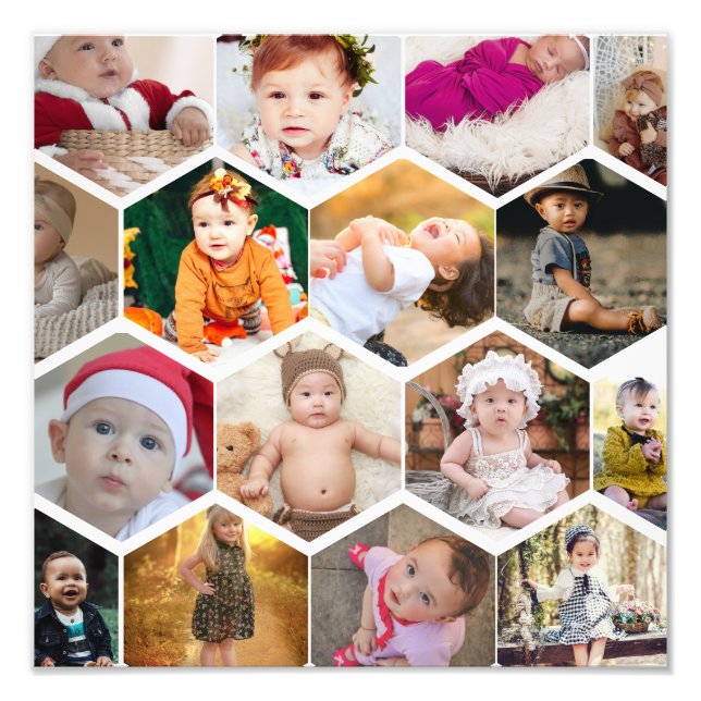 Hexagon Foto Collage (Vorne)