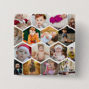 Hexagon Foto Collage Button