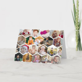 Hexagon Foto Collage Feiertagskarte
