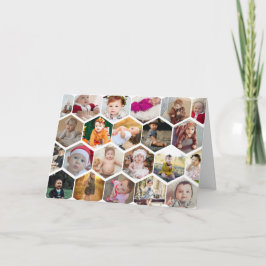 Hexagon Foto Collage Feiertagskarte
