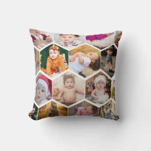 Hexagon Foto Collage Kissen