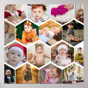 Hexagon Foto Collage Poster