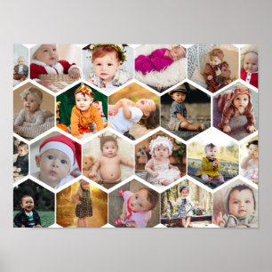 Hexagon Foto Collage Poster
