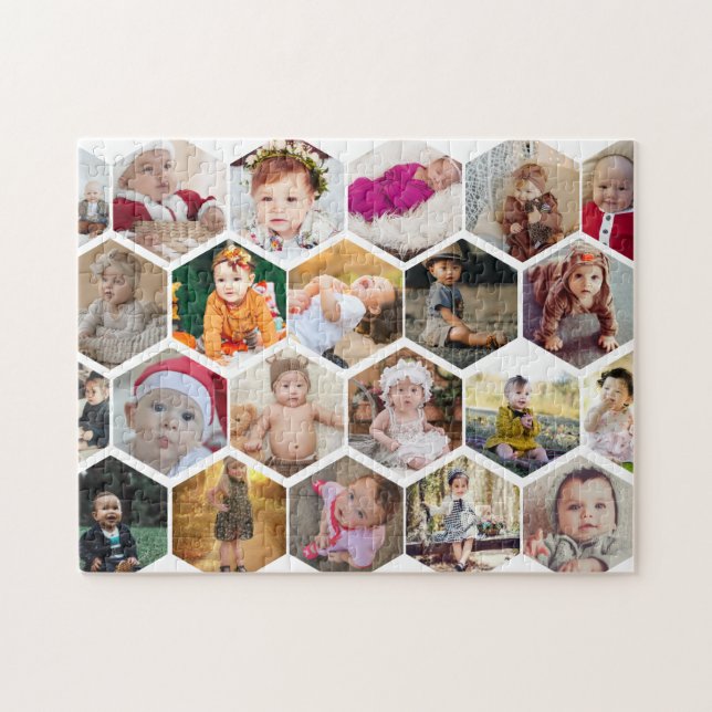 Hexagon Foto Collage Puzzle (Horizontal)