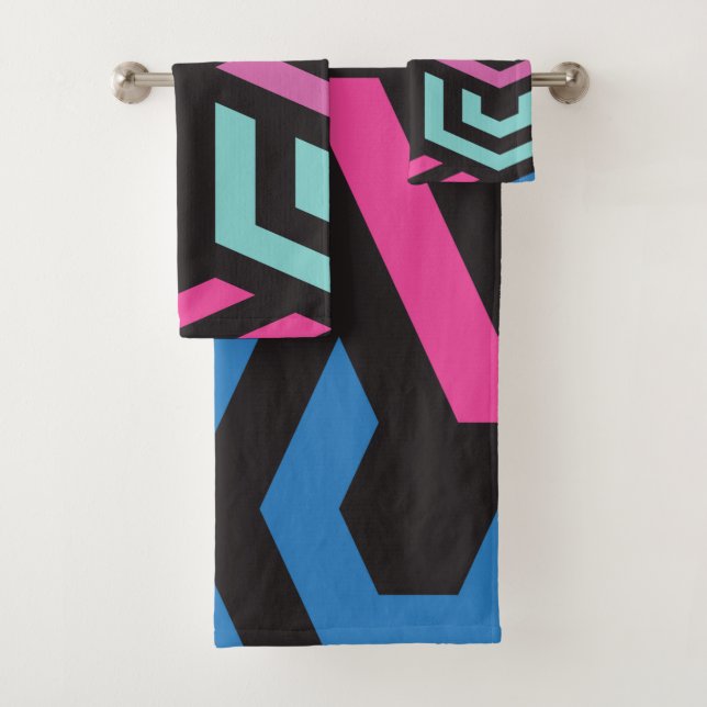 Hexagon Geometric Muster Badhandtuch Set (Insitu)