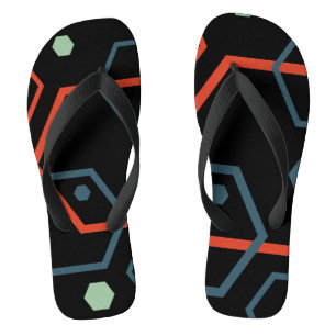 Hexagon Geometric Muster Flip Flops