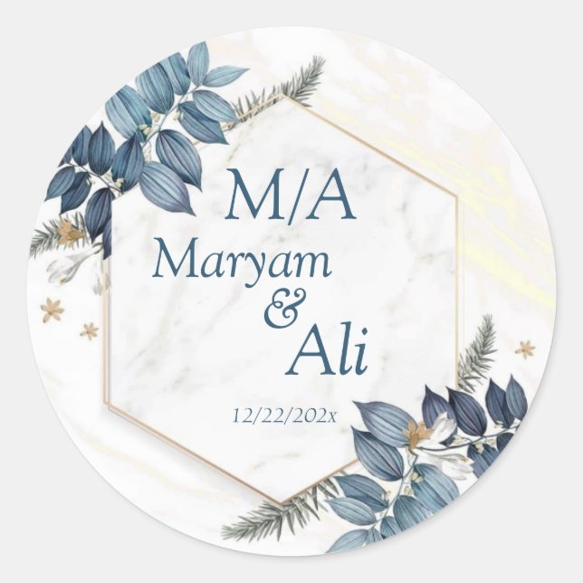 Hexagon Gold Frame verlass Illustration Runder Aufkleber (Vorderseite)