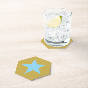 Hexagon Gold mit BlueStar Untersetzer