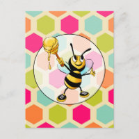 Hexagon Hintergrund mit Honey Bee