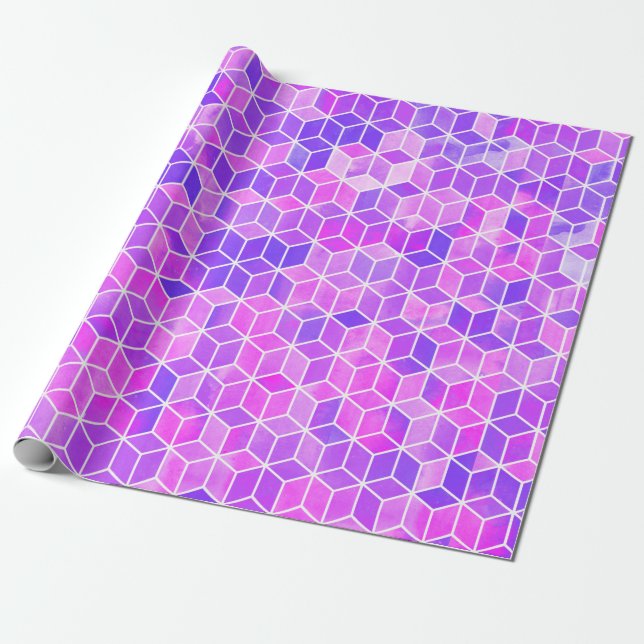 Hexagon-Illustrationsmuster Geschenkpapier (Ungerollt)