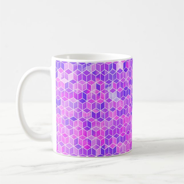 Hexagon-Illustrationsmuster Kaffeetasse (Links)
