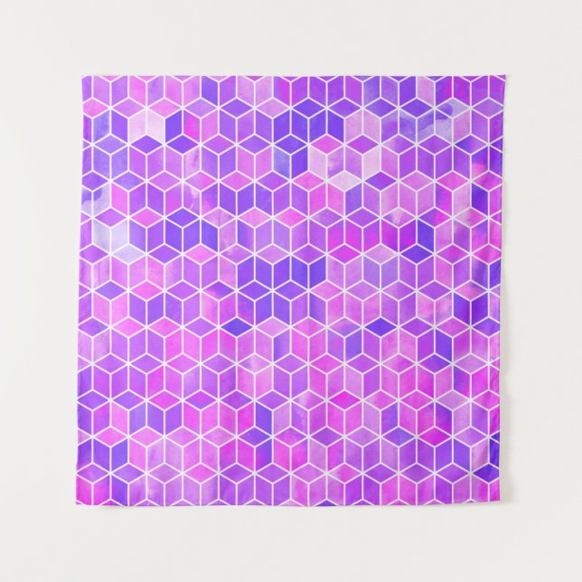 Hexagon-Illustrationsmuster Wandteppich (Vorderseite)