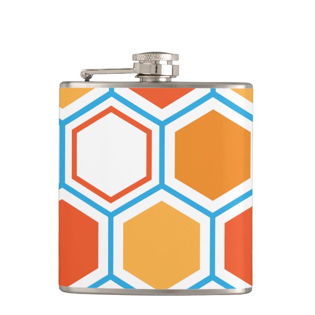 Hexagon in orange, blue and white flachmann (Vorderseite)