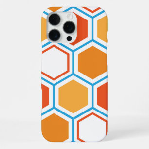 Hexagon in orange, blue and white iPhone 16 pro max hülle