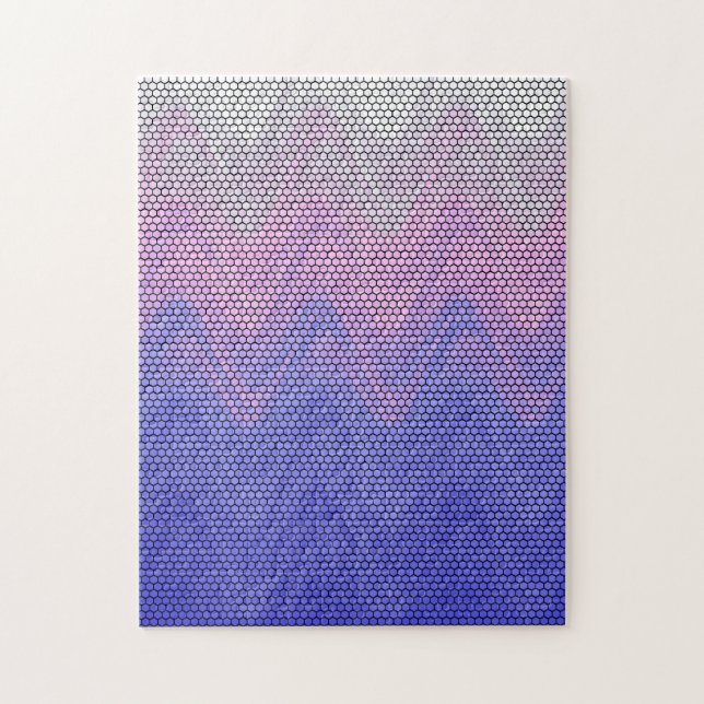 Hexagon Lila rosa Abstraktes Muster Puzzle (Vertikal)