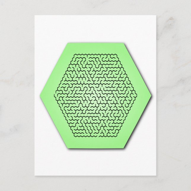 Hexagon Maze Postkarte (Vorderseite)