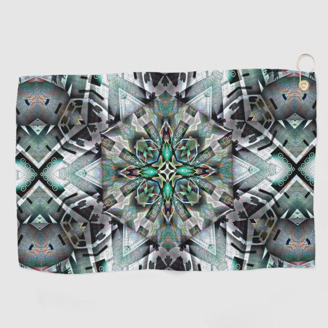 Hexagon mit Banner und Graffiti, digital Golfhandtuch (Horizontal)